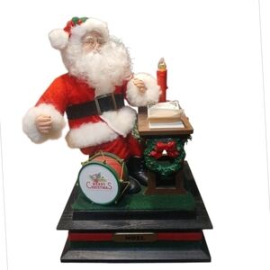 Musical Santa Claus Decoration with Candle and Wreath
